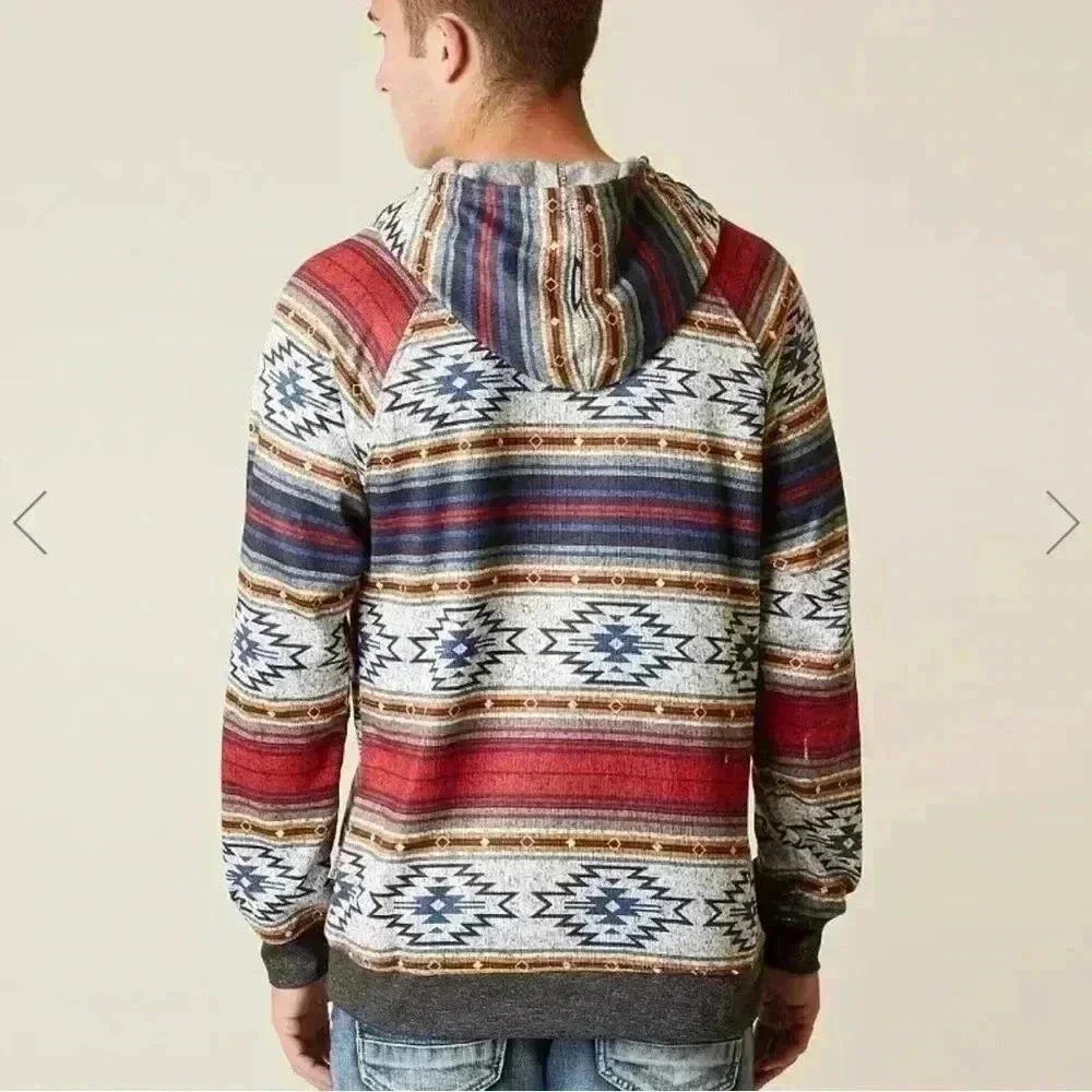 BKLYN SURF Hoodie, Unisex, Size S Southwestern Pattern, Tie Hoodie - Picture 2 of 4